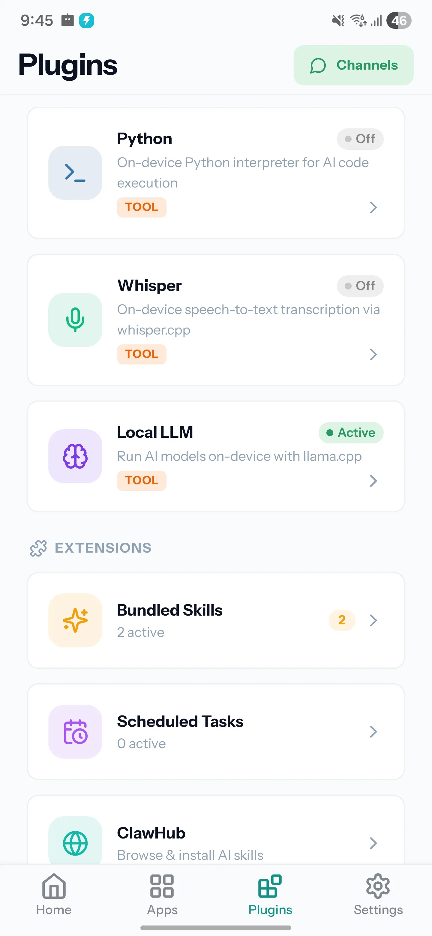 Plugins — light mode